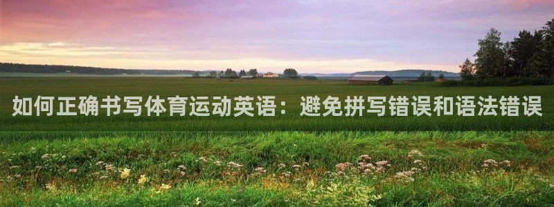 熊猫体育直播：如何正确书写体育运动英语：避免拼写错误和语法错误